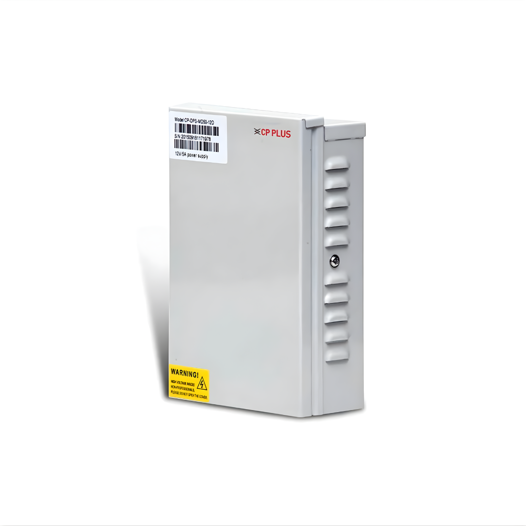 CP PLUS 12V 5A 4-Channel CCTV Power Supply (SMPS) with Metal Body