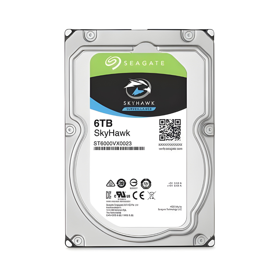 Side view of the Seagate SkyHawk 6TB 3.5-inch internal HDD